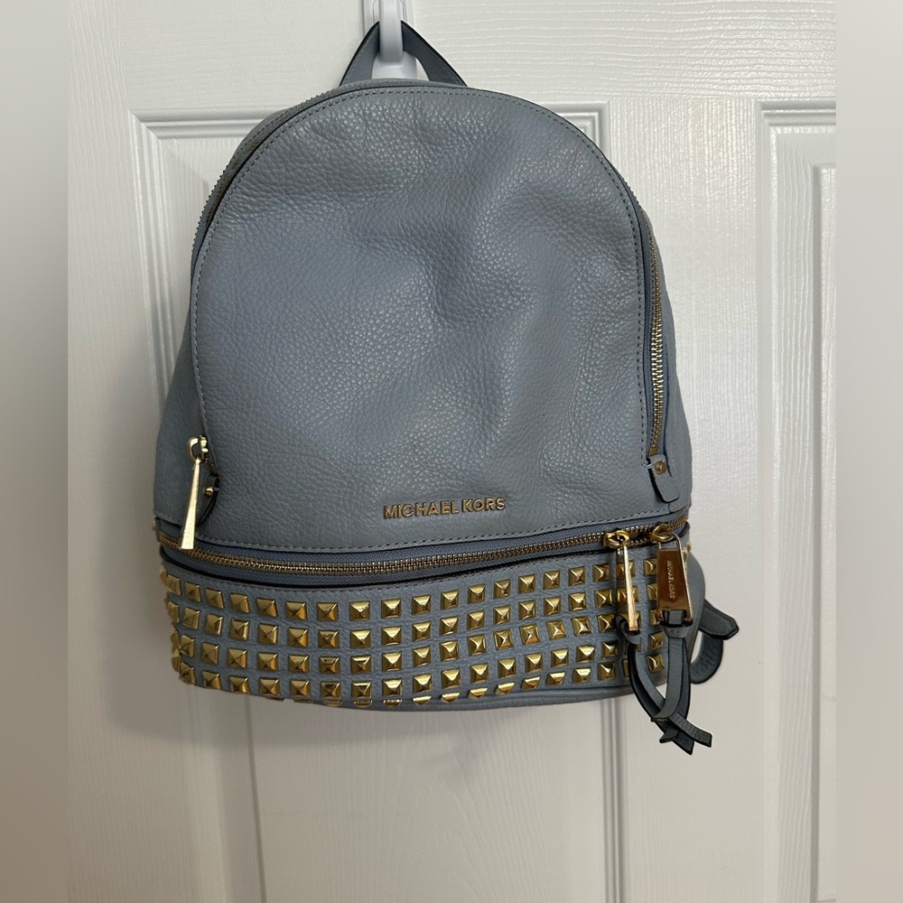 Michael Kors light blue back with gold studs